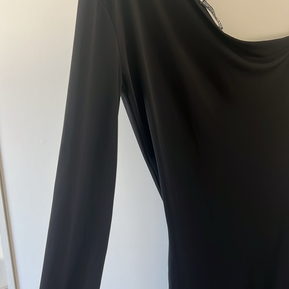 ZARA. / One Shoulder shirred black midi dress - S - Picture 4 of 6